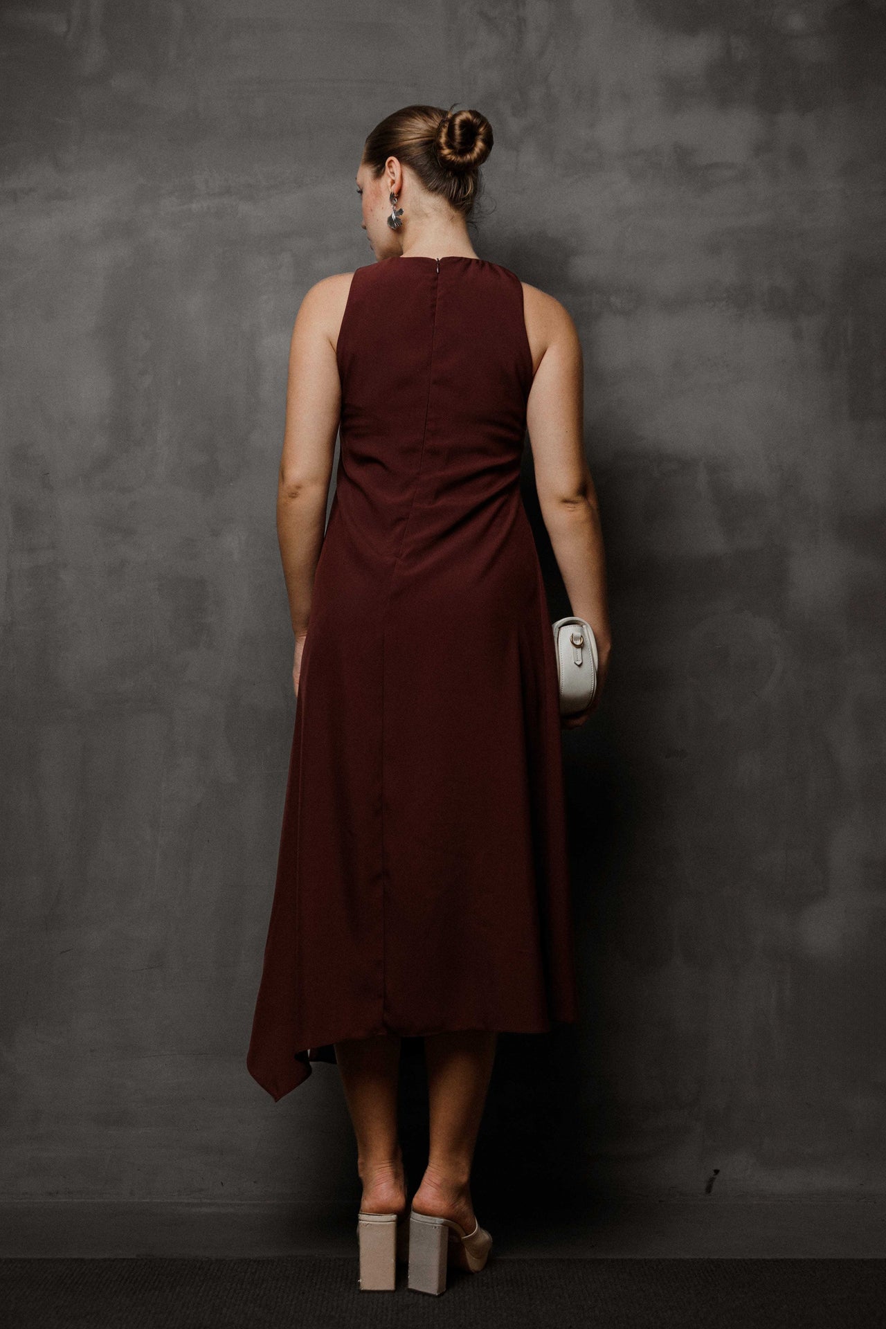 Meridian Slit High Neck Dress