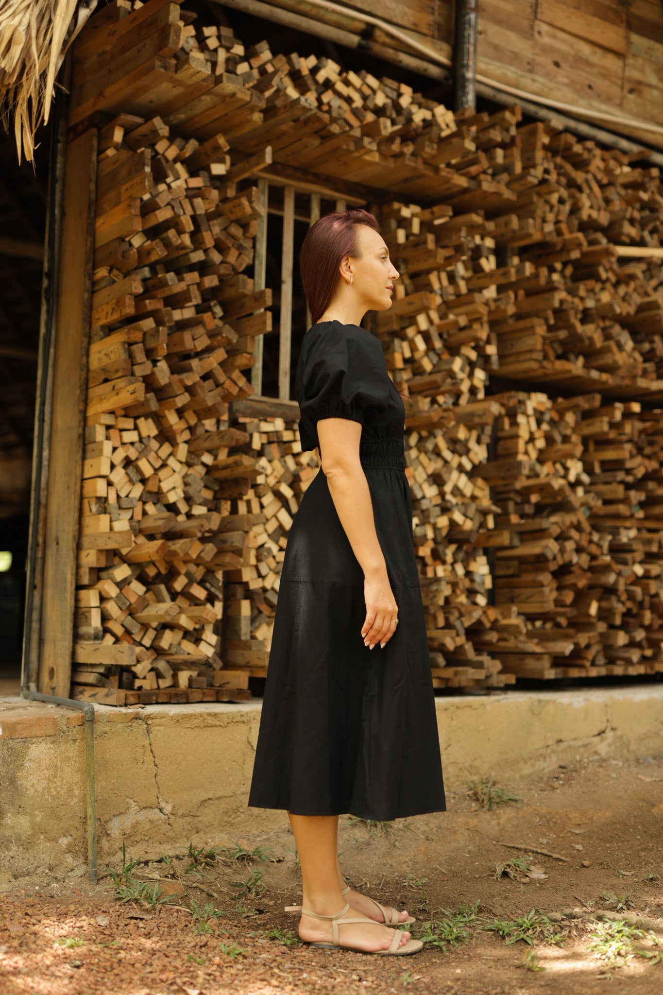 Moonlit Mirage Linen Dress