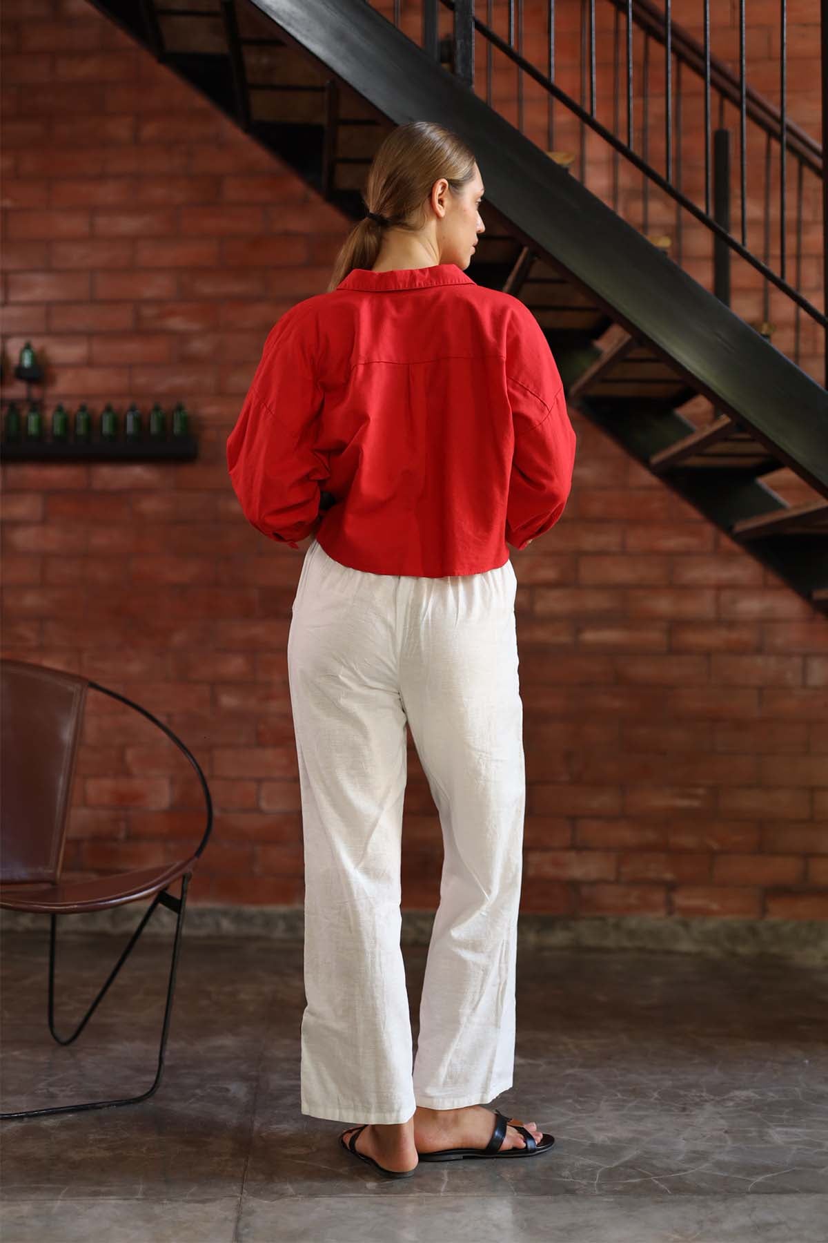 Summer linen basic pant