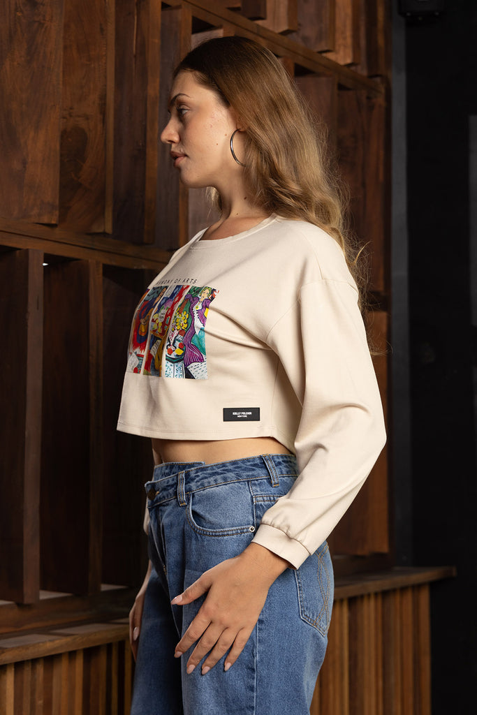 Graphic grooves crop top