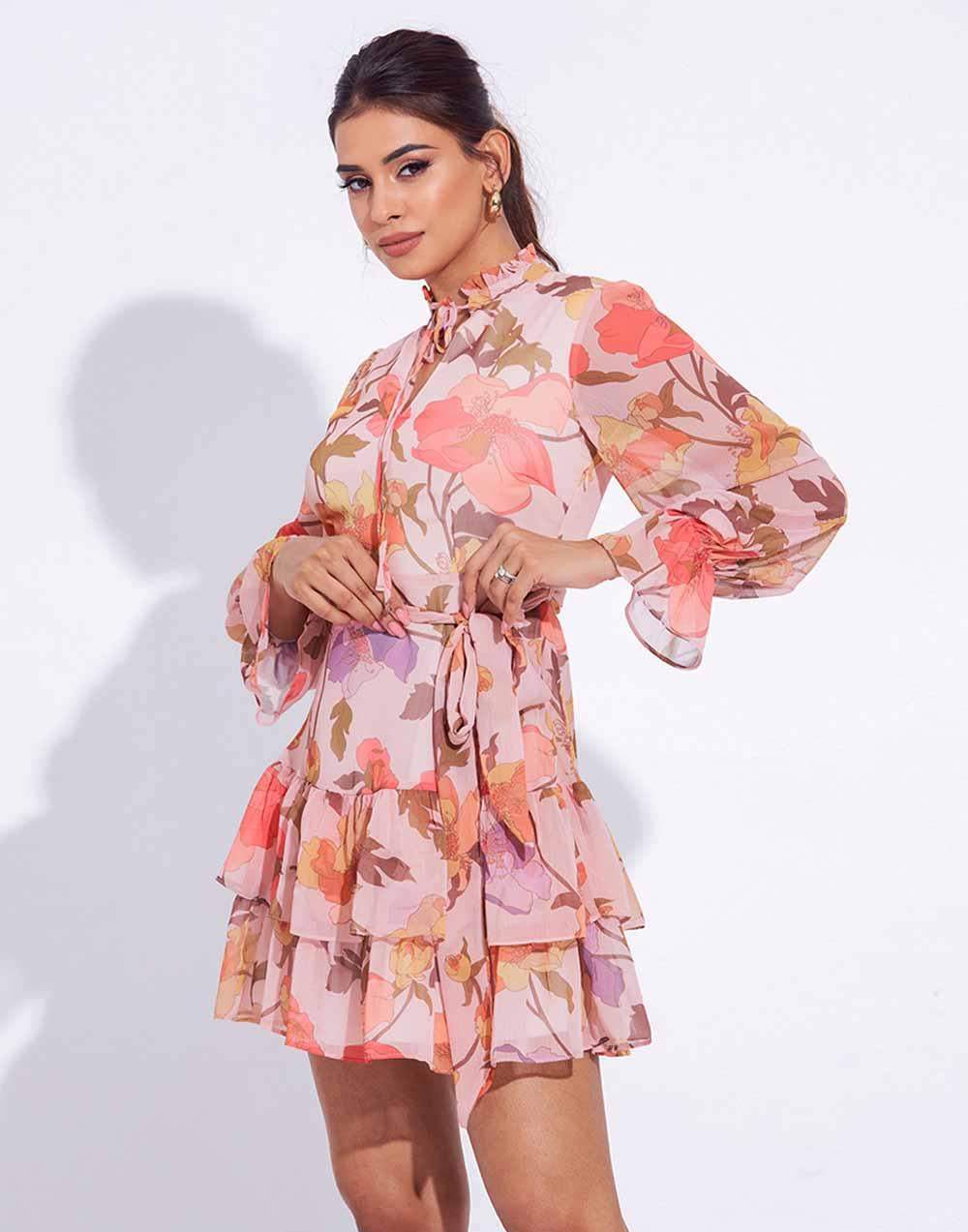 Esmeralda Printed Short Dress