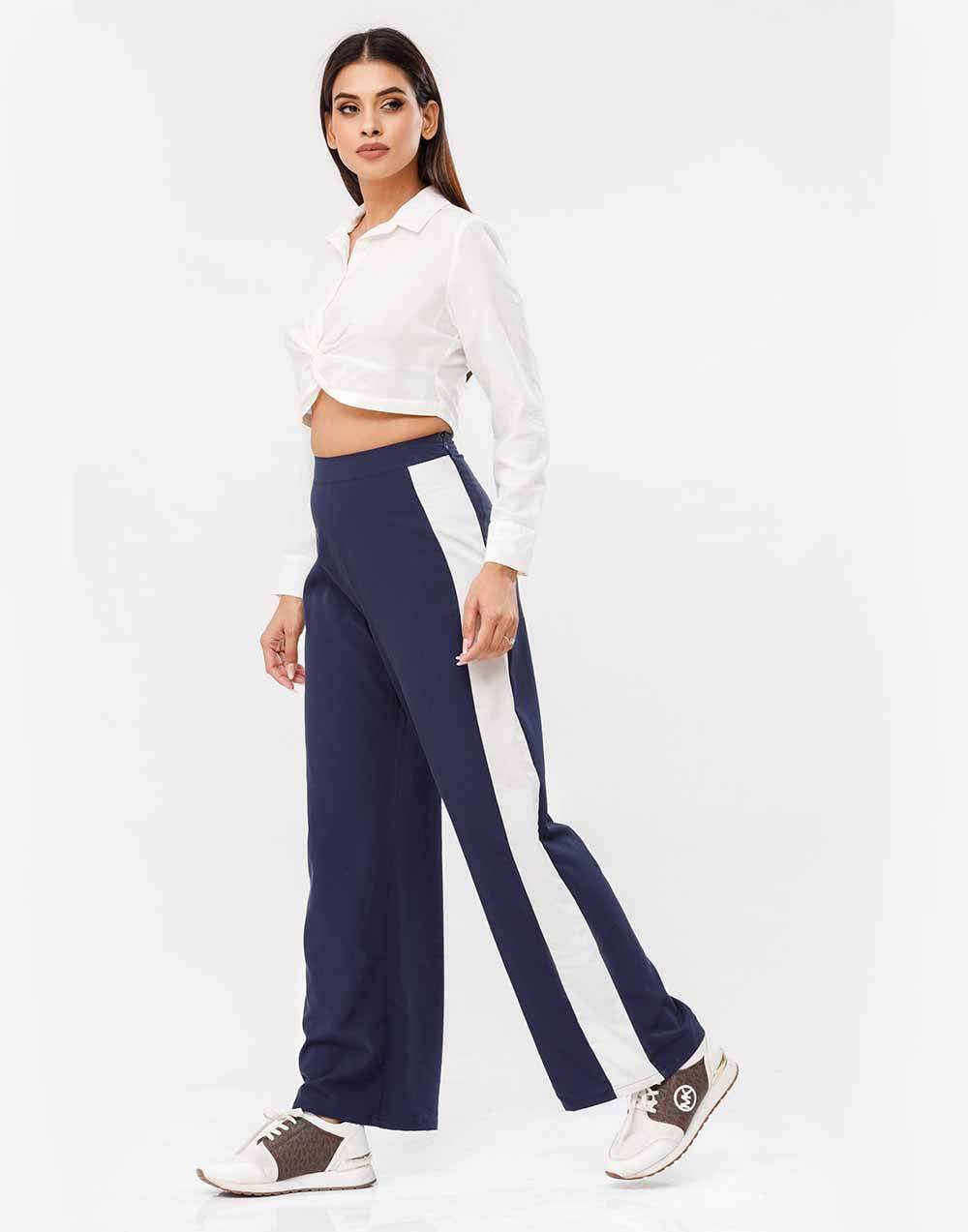 Contrast Wide Leg Pant