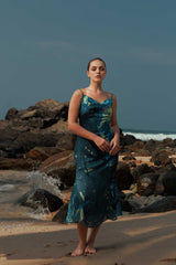 Lagoon Glow Cowl Neck Dress