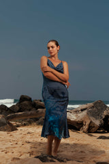 Lagoon Glow Cowl Neck Dress
