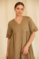 Sun Bloom Linen Dress