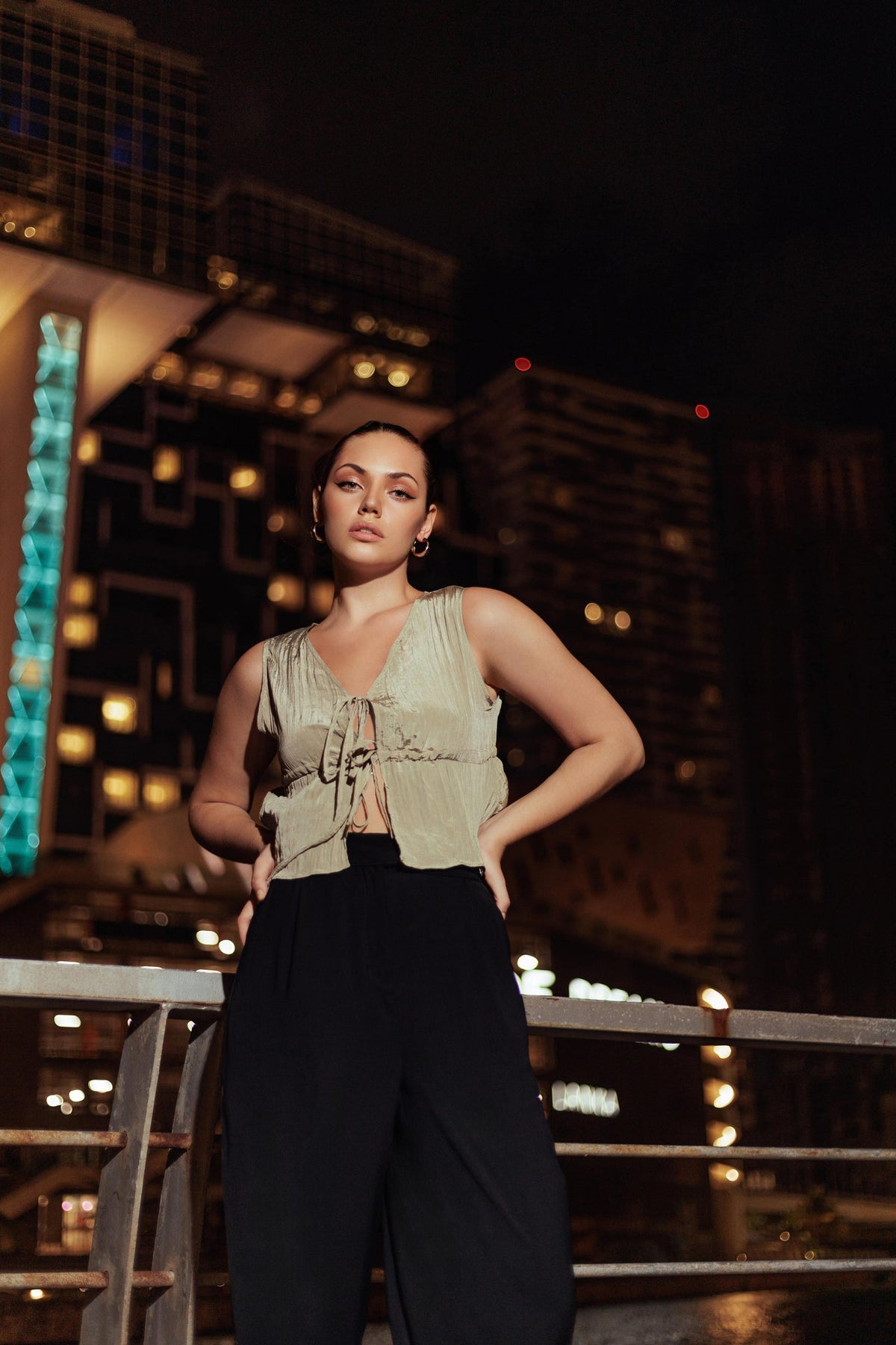 Cinch And Flounce Tie Top