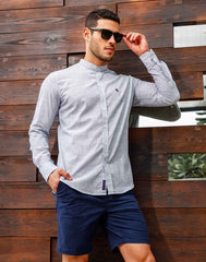 Casual Ease Chinese Collar Shirt