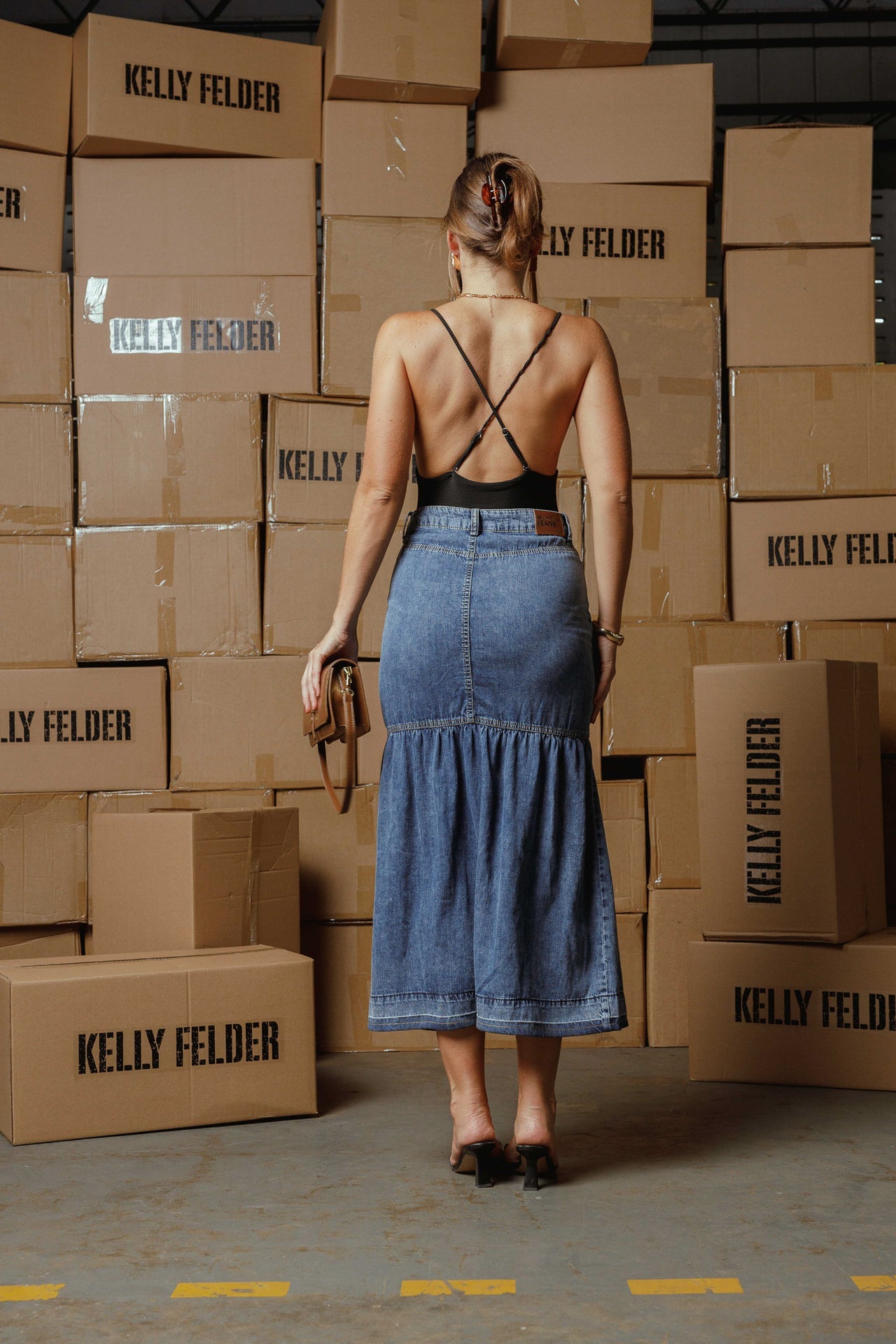 The Harper Tiered Denim Skirt