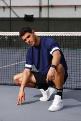 Own the game over sized printed tee SCY range - Dark Blue