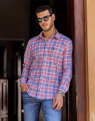 Guardian Glimpse  - Orange Blue Navy Check